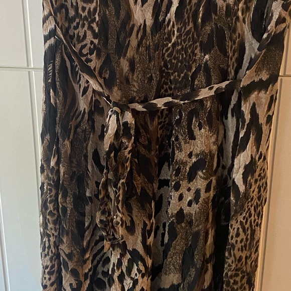 Simon Change Knee Length Animal Print Mesh Dress - Picture 3 of 5